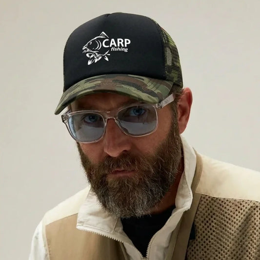 Carp Fishing" Trucker Hat with Breathable Mesh