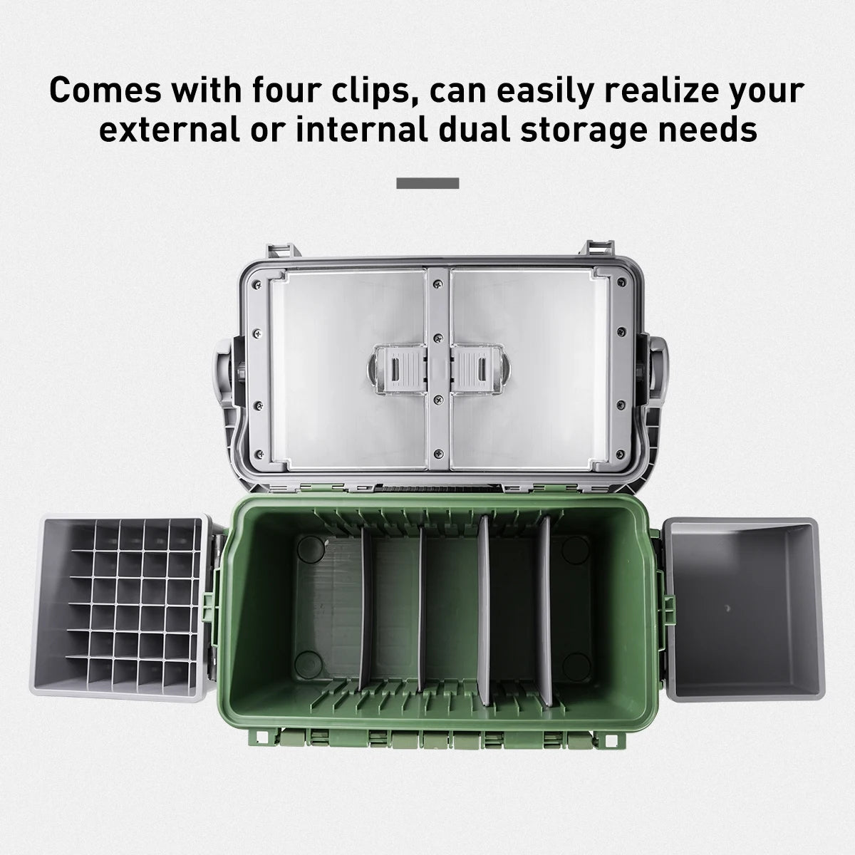 BaseBox Pro — Cutie Pescuit cu Suport Lansetă & Organizare Completă