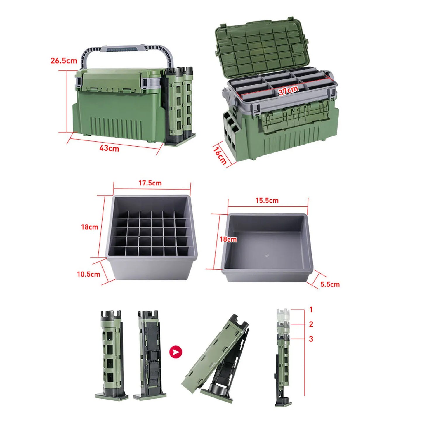 BaseBox Pro — Cutie Pescuit cu Suport Lansetă & Organizare Completă