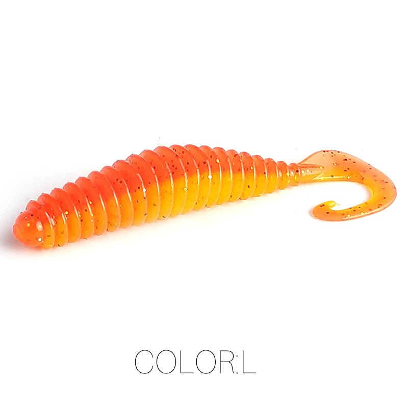 Soft Twister Lures — 20 pcs, 50mm / 10 pcs, 65mm