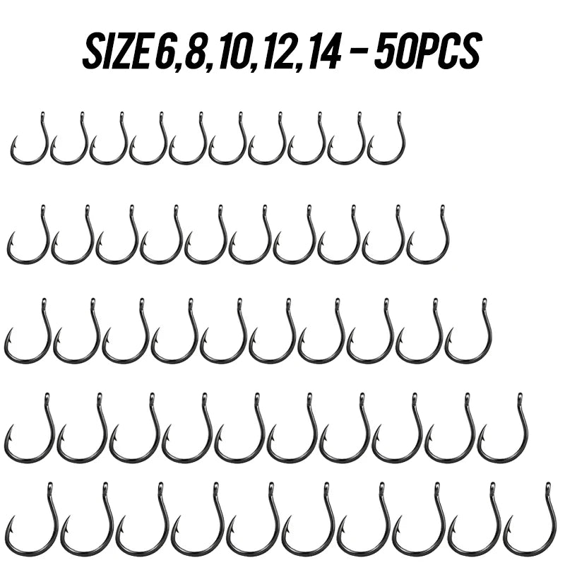 SteelHook Pro — Cârlige Crap din Oțel, Anti-Coroziune, 50 buc