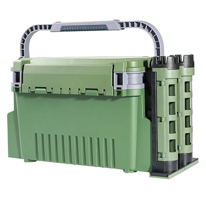 BaseBox Pro — Cutie Pescuit cu Suport Lansetă & Organizare Completă