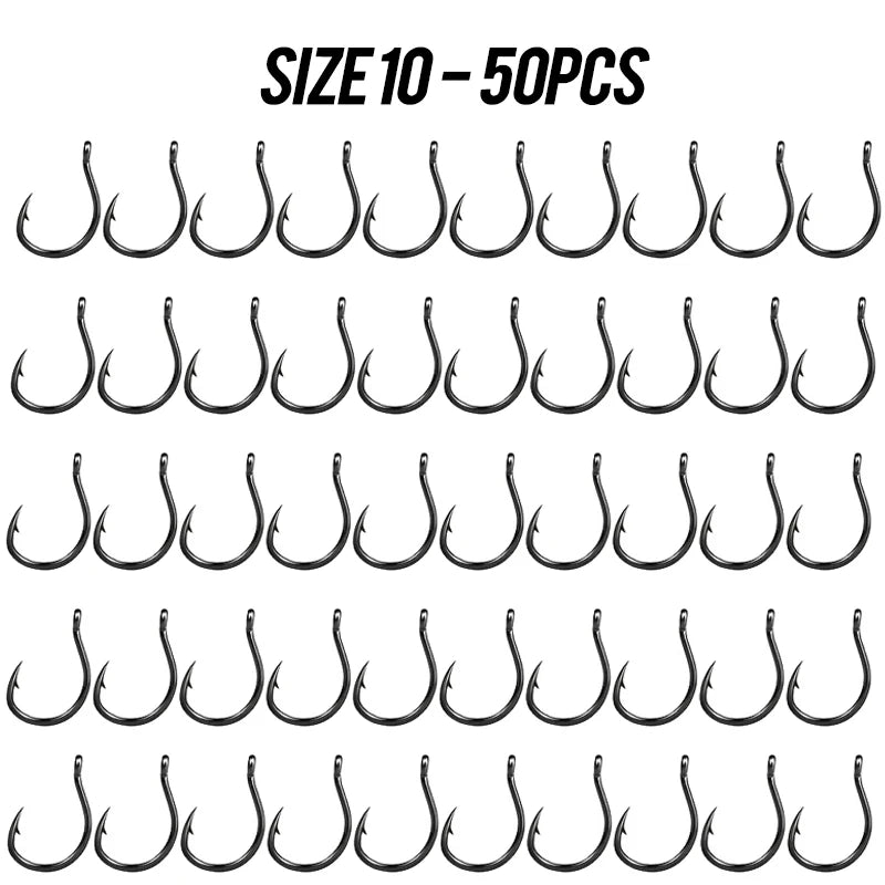 SteelHook Pro — Cârlige Crap din Oțel, Anti-Coroziune, 50 buc