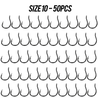 SteelHook Pro — Cârlige Crap din Oțel, Anti-Coroziune, 50 buc