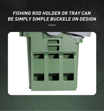 BaseBox Pro — Cutie Pescuit cu Suport Lansetă & Organizare Completă